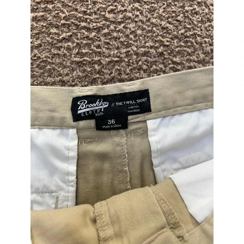 Brooklyn Cloth The Twill Short Mens 36 Khaki Tan Stretch Cotton Chino Shorts